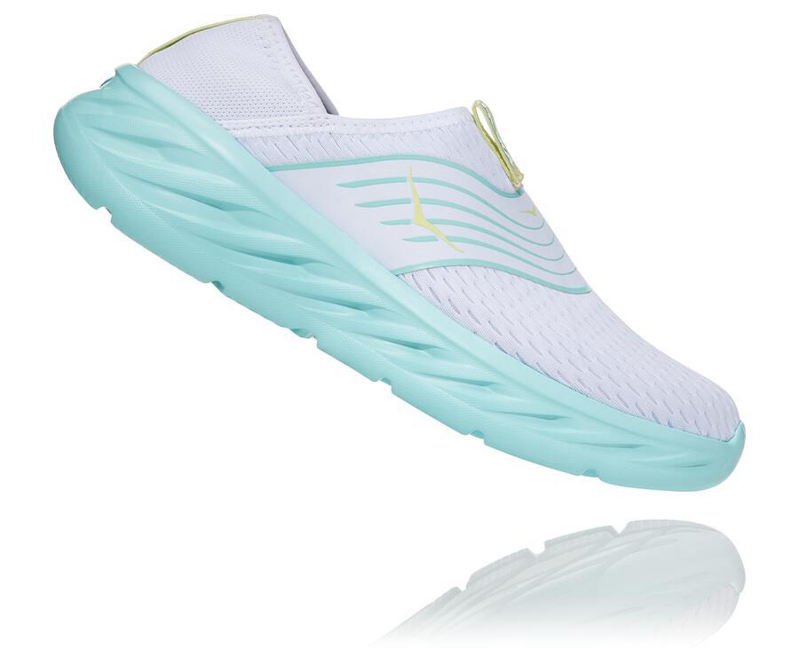 Sandálias Hoka One One Feminino Branco/Azuis - Ora Recovery - 432-FCRKMV